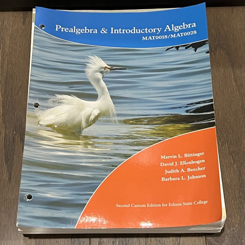 Prealgebra & Introductory Algebra MAT0018/MAT0028 Second Custom Edition Textbook